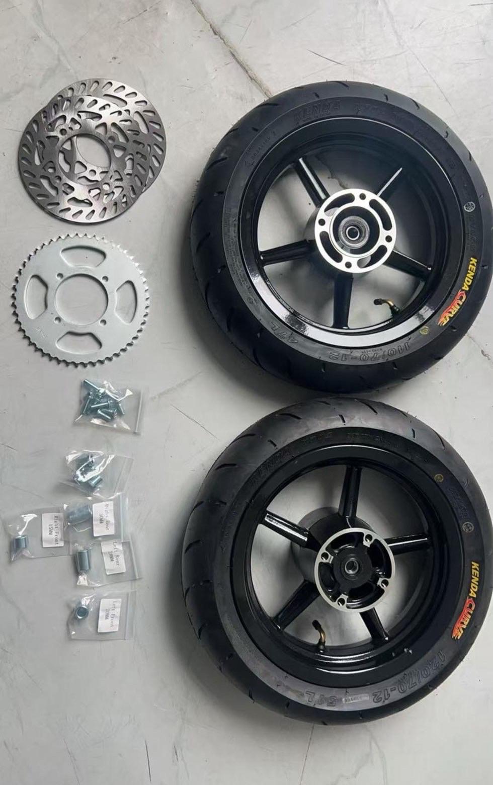 12" Supermoto Wheel Set for All Mini-Motos